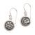 Sterling silver dangle earrings, 'Crinkle' - Sterling Silver Circle Earrings with Crinkle Pattern (image 2a) thumbail