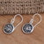Sterling silver dangle earrings, 'Crinkle' - Sterling Silver Circle Earrings with Crinkle Pattern (image 2b) thumbail