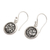 Sterling silver dangle earrings, 'Crinkle' - Sterling Silver Circle Earrings with Crinkle Pattern (image 2c) thumbail