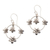 Sterling silver dangle earrings, 'Jepun Orbit' - Plumeria Flower Sterling Silver Dangle Earrings (image 2a) thumbail