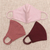 Rayon and Lycra face masks, 'Rosy Contours' (set of 3) - 2 Pink/1 Burgundy Solid Rayon & Lycra Contoured Masks (image 2f) thumbail