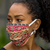 Cotton face masks, 'Busy Colors' (set of 3) - 3 Multicolor Cotton Print Pleated 2-Layer Face Masks (image 2b) thumbail