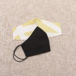 Rayon face masks 'Sunshine and Darkness' (pair) - 2 Double Layer Silk Elastic Loop Face Masks from Bali