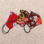 Rayon face masks, 'Colors of Nature' (set of 3) - 3 Colorful Nature Print 2-Layer Rayon Ear Loop Face Masks