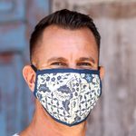 Cotton face masks, 'Batik Protection' (set of 3) - Set of 3 Cotton Face Masks with Elastic Ear Loops