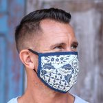 Cotton face masks, 'Batik Protection' (set of 3) - Set of 3 Cotton Face Masks with Elastic Ear Loops