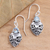 Blue topaz dangle earrings, 'Bali Strawberry in Blue' - Sterling Silver and Blue Topaz Dangle Earrings from Bali (image 2) thumbail