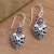 Garnet dangle earrings, 'Bali Strawberry in Red' - Sterling Silver and Natural Garnet Dangle Earrings from Bali (image 2) thumbail