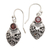 Garnet dangle earrings, 'Bali Strawberry in Red' - Sterling Silver and Natural Garnet Dangle Earrings from Bali thumbail