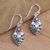 Garnet dangle earrings, 'Bali Strawberry in Red' - Sterling Silver and Natural Garnet Dangle Earrings from Bali (image 2b) thumbail