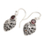 Garnet dangle earrings, 'Bali Strawberry in Red' - Sterling Silver and Natural Garnet Dangle Earrings from Bali (image 2c) thumbail