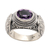 Amethyst signet ring, 'Woven Vines' - Amethyst and Sterling Silver Signet Ring thumbail