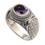 Amethyst signet ring, 'Woven Vines' - Amethyst and Sterling Silver Signet Ring (image 2d) thumbail