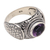Amethyst signet ring, 'Woven Vines' - Amethyst and Sterling Silver Signet Ring (image 2f) thumbail
