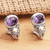 Gold-accented amethyst drop earrings, 'Seashore Vibes in Purple' - Amethyst and Sterling Silver Drop Earrings (image 2) thumbail