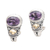 Gold-accented amethyst drop earrings, 'Seashore Vibes in Purple' - Amethyst and Sterling Silver Drop Earrings thumbail