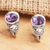 Gold-accented amethyst drop earrings, 'Seashore Vibes in Purple' - Amethyst and Sterling Silver Drop Earrings (image 2b) thumbail