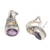Gold-accented amethyst drop earrings, 'Seashore Vibes in Purple' - Amethyst and Sterling Silver Drop Earrings (image 2d) thumbail