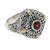 Gold-accented garnet cocktail ring, 'Temple Base' - Garnet and Sterling Silver Cocktail Ring from Bali (image 2d) thumbail