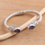 Amethyst cuff bracelet, 'Floral Iridescence in Purple' - Pear-Shaped Amethyst Sterling Silver Cuff Bracelet (image 2) thumbail