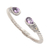 Amethyst cuff bracelet, 'Floral Iridescence in Purple' - Pear-Shaped Amethyst Sterling Silver Cuff Bracelet (image 2e) thumbail
