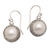 Cultured pearl dangle earrings, 'Shadow in White' - Cultured Pearl Sterling Silver Dangle Earrings thumbail
