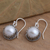 Cultured pearl dangle earrings, 'Shadow in White' - Cultured Pearl Sterling Silver Dangle Earrings (image 2b) thumbail