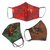 Cotton face masks, 'Bright Beauty' (set of 3) - 1 Red-1 Green-1 Sepia-2-Layer Contoured Cotton Masks (image 2d) thumbail