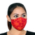 Family set cotton face masks, 'Ikat Radiance' (set of 4) - 4 Handwoven Red & Orange 2-Layer Cotton Ikat Masks 2 Sizes (image 2g) thumbail