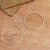 Gold plated threader earrings, 'Golden Single Circle' - Gold Plated Threader Earrings Single Circle