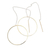 Gold plated threader earrings, 'Golden Single Circle' - Gold Plated Threader Earrings Single Circle