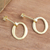 Gold plated dangle earrings, 'Edge of Sunset' - Gold Plated Circle Dangle Earrings
