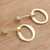 Gold plated dangle earrings, 'Edge of Sunset' - Gold Plated Circle Dangle Earrings (image 2b) thumbail
