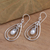 Cultured pearl dangle earrings, 'Pearly Tears' - Cultured Pearl and Sterling Silver Teardrop Dangle Earrings (image 2b) thumbail