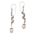Cultured pearl dangle earrings, 'Spiral Pearl' - Sterling Silver Spiral Earrings with Cultured Pearls thumbail