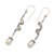 Cultured pearl dangle earrings, 'Spiral Pearl' - Sterling Silver Spiral Earrings with Cultured Pearls (image 2c) thumbail