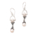 Cultured pearl dangle earrings, 'Idle Hours' - Hourglass Cultured Pearl and Sterling Silver Dangle Earrings thumbail