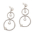 Cultured pearl dangle earrings, 'What Goes Around' - Double Circle Dangle Earrings with Cultured Pearls thumbail