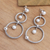 Cultured pearl dangle earrings, 'What Goes Around' - Double Circle Dangle Earrings with Cultured Pearls (image 2b) thumbail