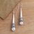 Cultured pearl dangle earrings, 'Bali Cornet' - Sterling Silver Cone Dangle Earrings with Cultured Pearl (image 2) thumbail