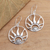 Sterling silver dangle earrings, 'Balinese Fire' - Fire Ring Sterling High Polish Silver Dangle Earrings (image 2) thumbail