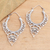 Gold-accented sterling silver hoop earrings, 'Hearts in Spiral' - Balinese Gold Accented Sterling Silver Hoop Earrings