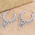 Gold-accented sterling silver hoop earrings, 'Hearts in Spiral' - Balinese Gold Accented Sterling Silver Hoop Earrings
