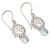 Blue topaz dangle earrings, 'Paws and Gems in Blue' - Blue Topaz Sterling Silver Paw Print Dangle Earrings (image 2b) thumbail