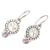 Amethyst dangle earrings, 'Paws and Gems in Purple' - Amethyst Sterling Silver Paw Print Dangle Earrings