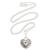 Blautopas-Anhänger-Halskette - Blautopas-Sterlingsilber-Puff-Halskette mit Herz und Pfotenabdruck