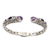 Gold-accented amethyst cuff bracelet, 'Fierce Warrior in Amethyst' - Sterling Silver and Amethyst Cuff Bracelet from Bali thumbail