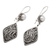 Pearl dangle earrings, 'Curving Tendrils' - Handmade Sterling Silver Pearl Dangle Earrings