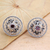 Garnet button earrings, 'Curious Beauty' - Hand Made Sterling Silver Garnet Button Earrings