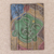 Wood wall panel, 'Buddha Visage in Green' - Four Panel Wood Wall Panel Buddha in Green thumbail